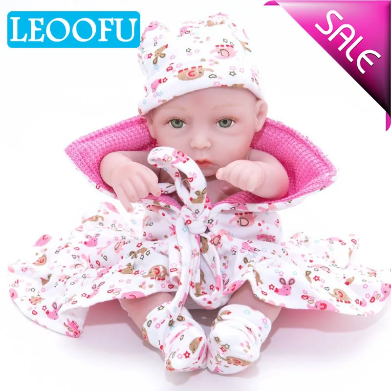 LEOOFU 28cm 11inch cute bebe reborn doll full body silicone baby dolls lifelike newborn gift babies toys | Игрушки и хобби