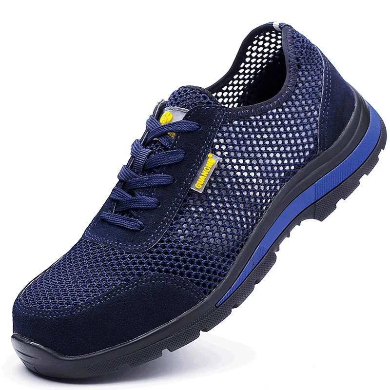 Уличная защитная обувь дышащая безопасная легкие со стальным носком с защитой от