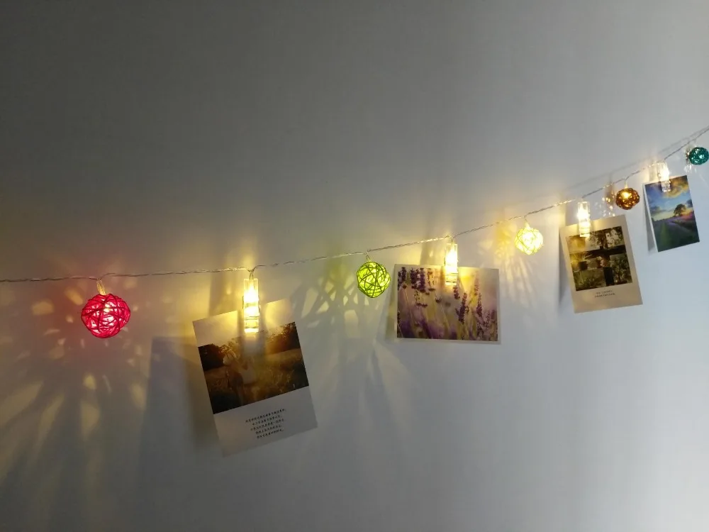 3 м 20 светодиодов ротанговый шар клип светильник для фото diy украшения теплый