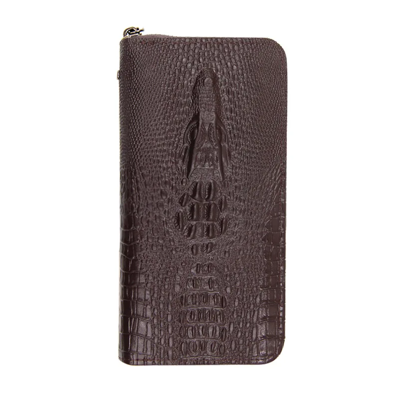 New Men Wallet Male Cluth Bag Long Coin Purse crocodile Zipper Packet Designer Brand Multi-card Position Men's Phone Bags 476 | Багаж и
