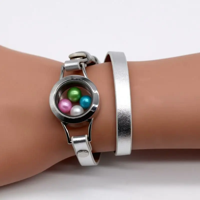 Новейшие Водонепроницаемые кожаные браслеты с медальоном! Круглые медальоны из