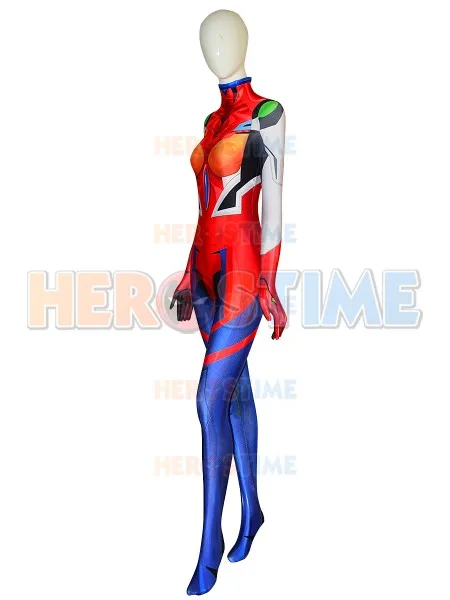 Костюм Asuka Neon Genesis для косплея Евангелиона костюм из спандекса с 3D принтом зентай