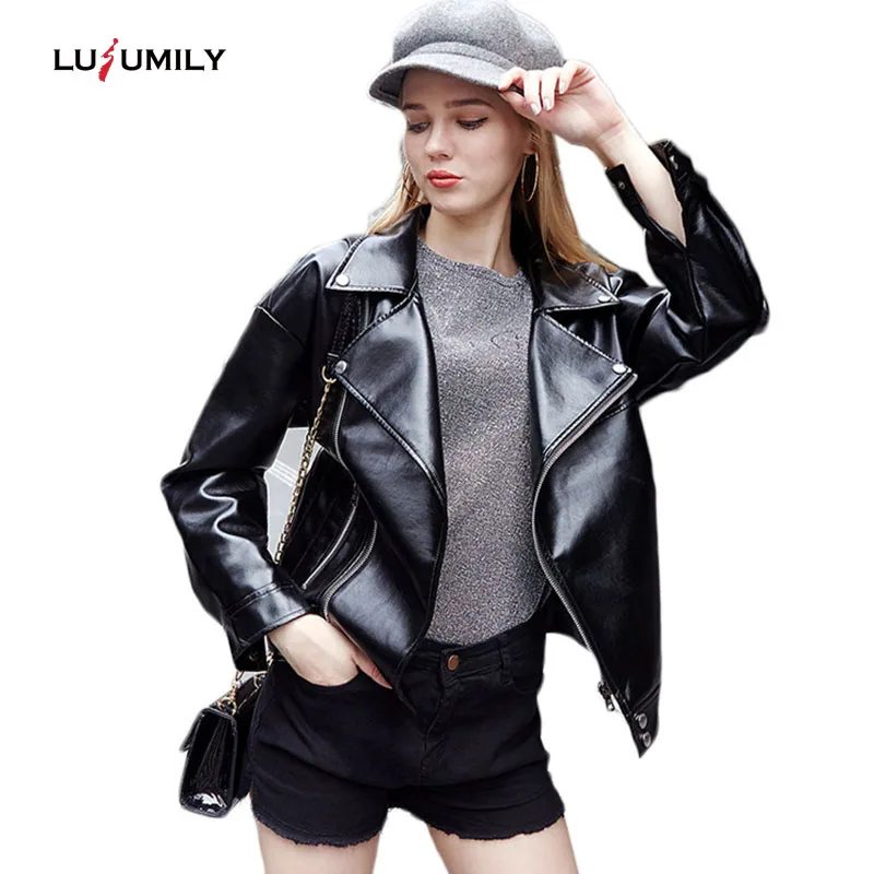 Новинка 2020 брендовые демисезонные мотоциклетные кожаные куртки Lusumily женское