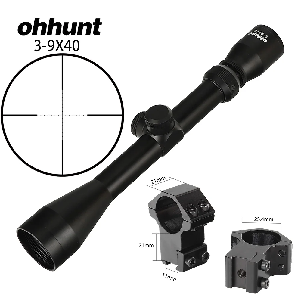 High dovetail rings Ohhunt 4x32 3-9x40 4-16x40 6-24x50 Airsofts прицел не ночного видения высококачественный Mil Dot тактика оптический прицел прозрачные линзы - Цвет: High dovetail rings