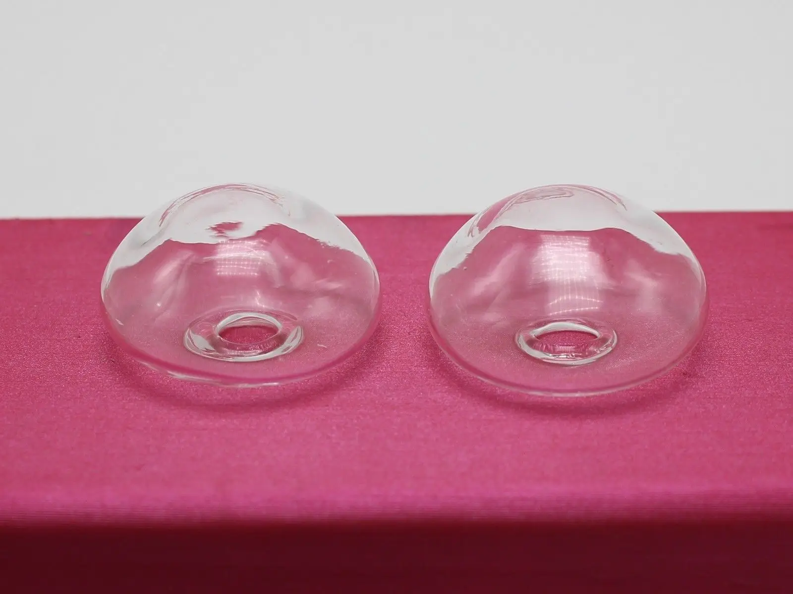 

10 Clear Empty Glass Dome Terrarium 1/2 Globe Bottle 24mm Flatback Cabochon