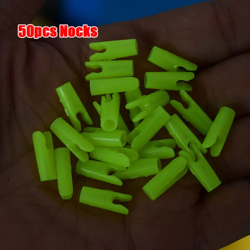 Yellow 24 шт., для охоты, стрельбы из лука, алюминиевая булавка для ID 4,2 мм, 6,2 мм, карбоновый вал для стрел, сделай сам+ болты для стрел, булавка, размер L, стрелка Nock - Цвет: Yellow
