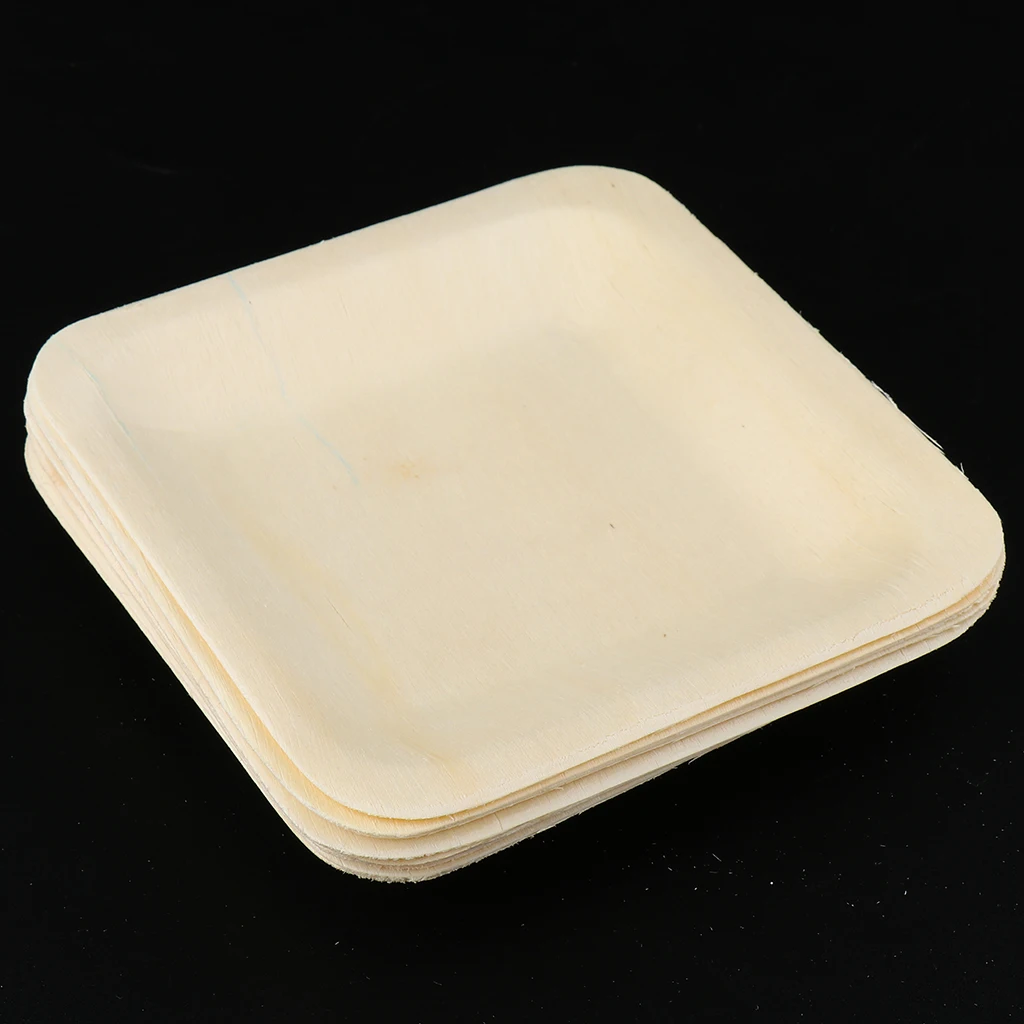 

10 шт. Европейский Стиль деревянный Бумага пластины Одноразовая Одежда для свадьбы, дня рождения посуда поставляем мульти Размеры для Сваде...