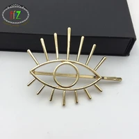 f j4z brand designer big eye hair clips fashion funny gold silver color alloy hollow eye hair jewelry womens pin accessories