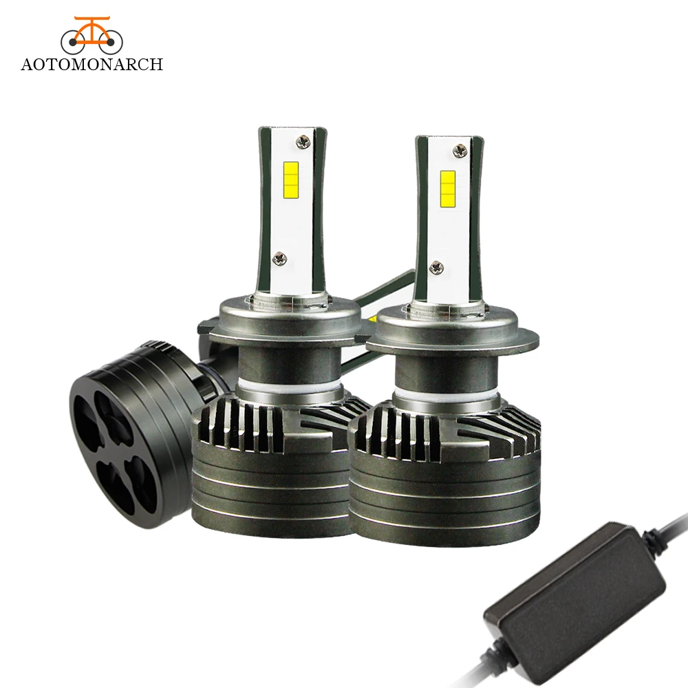 AOTOMONARCH 2 шт. светодиодный H7 H4 11200LM H1 H11 9005 9006 налобный фонарь для автомобиля медная