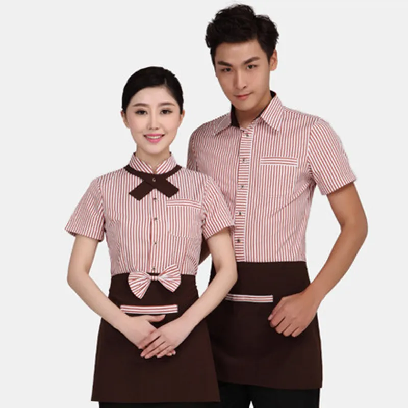 Hotel Summer Uniform Female and man Cleaning Clothes Short Sleeved Room Restaurant Property Floor Cleaner Clothing Work | Тематическая