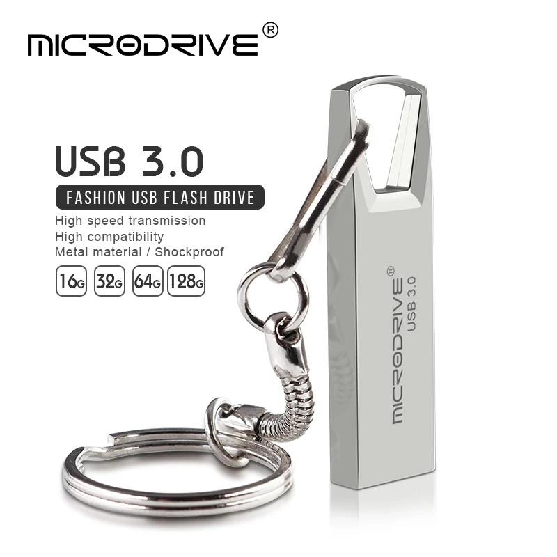Высокоскоростной USB 3,0 мини флеш-накопитель 16 ГБ 32 ГБ 64 Гб 128 ГБ флеш-накопитель водонепроницаемый металлический usb флеш-накопитель брелок-ручка карты памяти