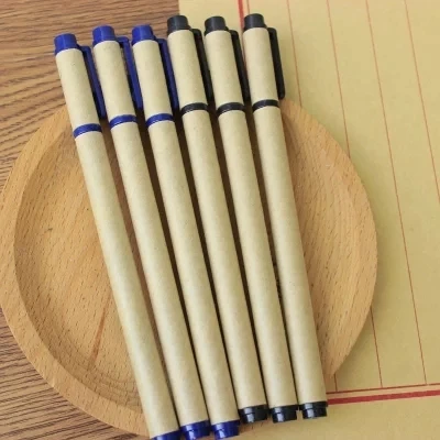 

35pcs Kraft paper Gel pen Recycle creative pen 14cm longth paper free shipping