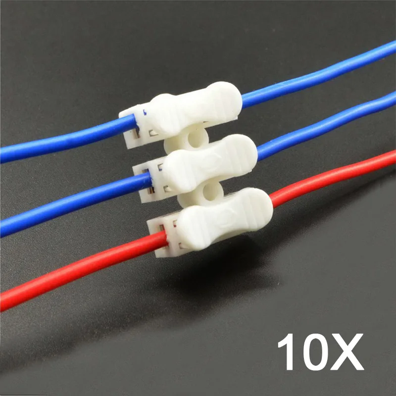 New Hot 10pcs Quick-connect Terminal CH-3 Wire Connector Row Column Push Butt LED lamps | Обустройство дома