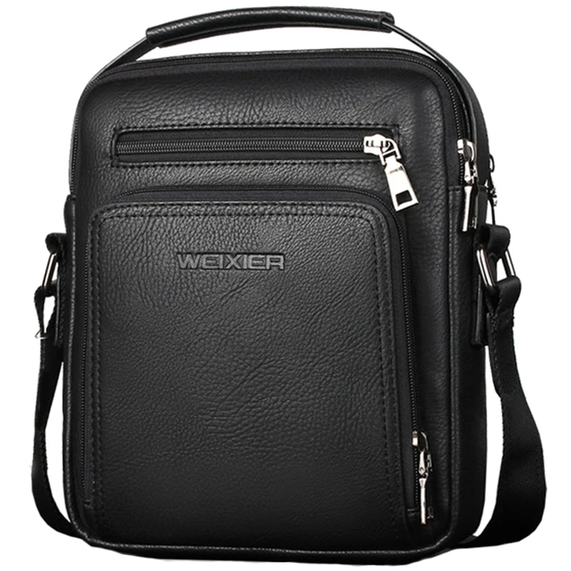 NEW-WEIXIER Casual Men Crossbody Bags Pu Leather Messenger Bag Designer Handbag Top Male Shoulder |