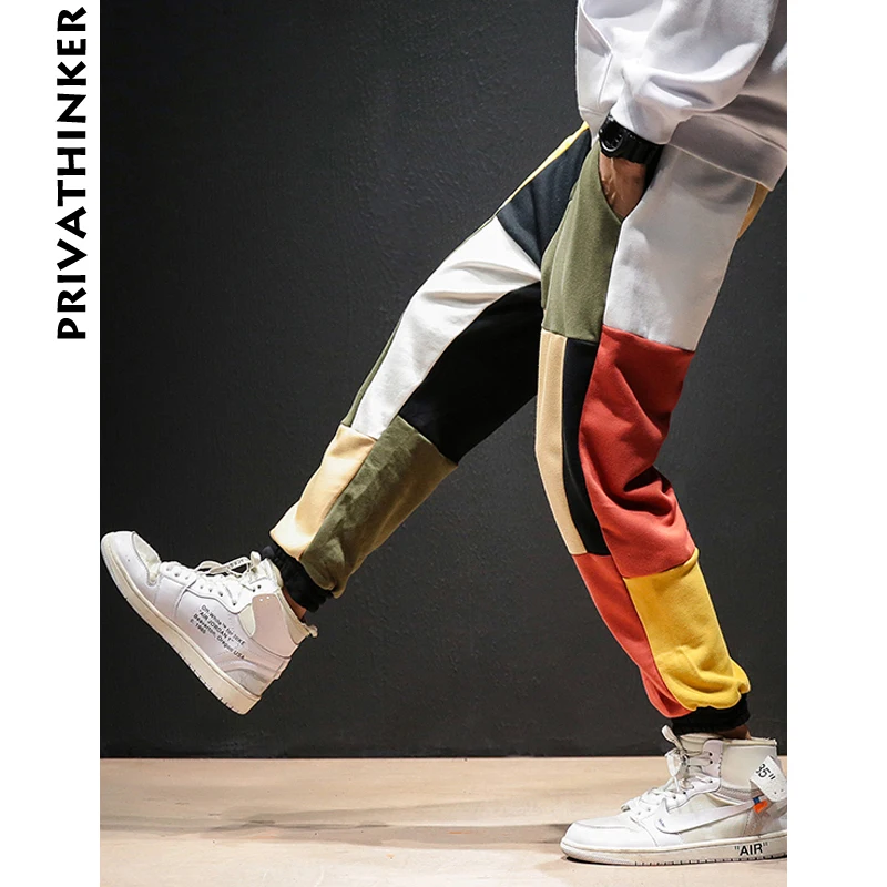 Мужские штаны шаровары Privathinker повседневные брюки в стиле пэчворк осень