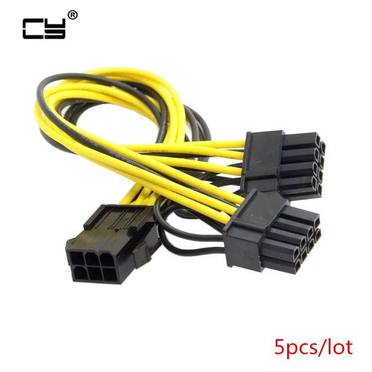 5 шт. 6 дюймов Molex pin PCI Express на 2 x PCIe 8 (6 + 2) Материнская плата Видеокарта e GPU VGA