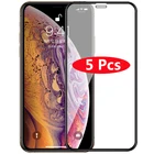 Закаленное стекло с полным покрытием для iPhone 11, 12, 13 Pro Max, 6, 6s, 7, 8 Plus, 12 Mini, X, XS Max, XR, 5, 5s SE, 5 шт.