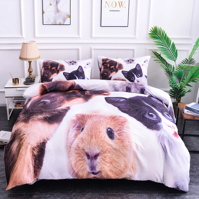 2/3 шт. Детский Комплект постельного белья с рисунком животных | Дом и сад