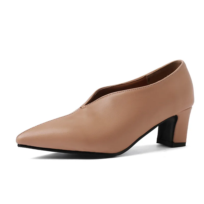 nude pumps Г. Популярные женские туфли-лодочки из PU искусственной кожи, черный, телесный, серый, коричневый цвета, обувь на высоком каблуке Офисная Женская обувь, обувь для работы на каблуке, туфли-лодочки, 33-46 - Цвет: nude pumps