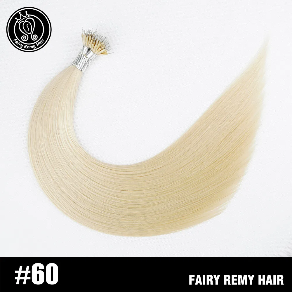 Фея Волосы remy 0,8 г/локон 18 дюймов, Remy настоящие нано кольцо ссылки Пряди человеческих волос для наращивания эффектом деграде(переход от темного к Цвет# T6/16 прямые волосы на микро-бусины заколки для волос 40g - Цвет: #60
