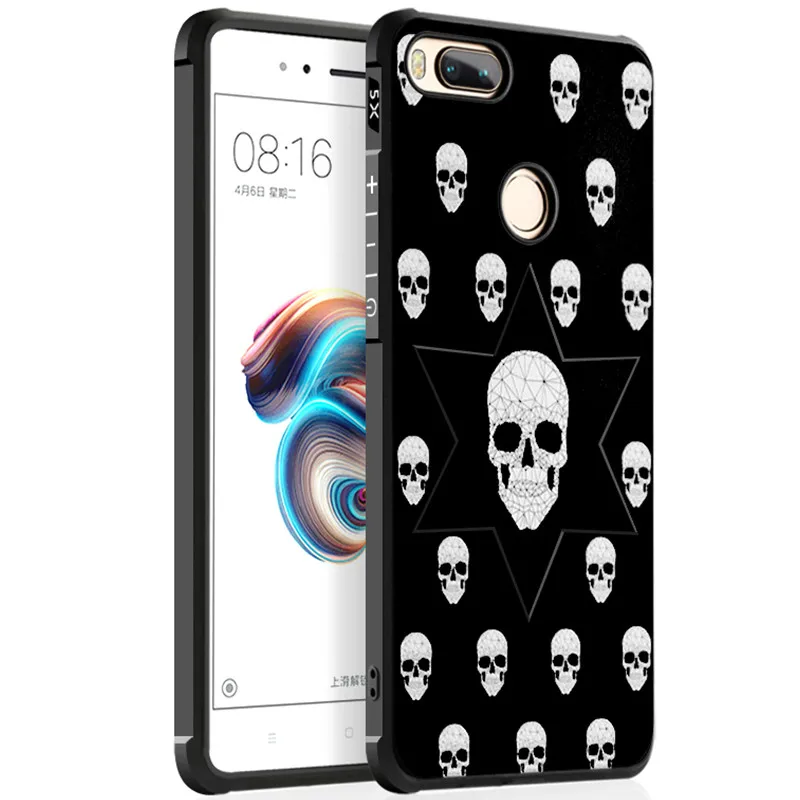 Роскошные Мультфильм Окрашенные узор Чехол Для Сяо mi A1 кремния 3D fundas 5X coque