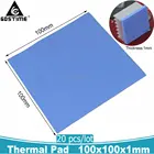 20 шт. 100 мм x 100 мм x 1 мм синий GPU микросхема IC силиконовый соединение проводящие прокладки для отвода тепла Pad 100x100x1 мм