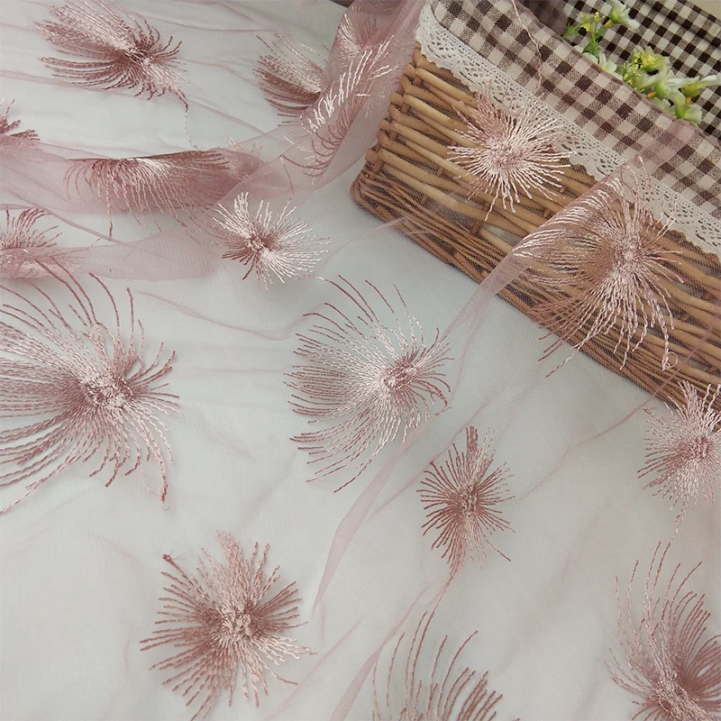 2019 Французский кружевной ткани новый изысканный фейерверк вышивка модная вуаль