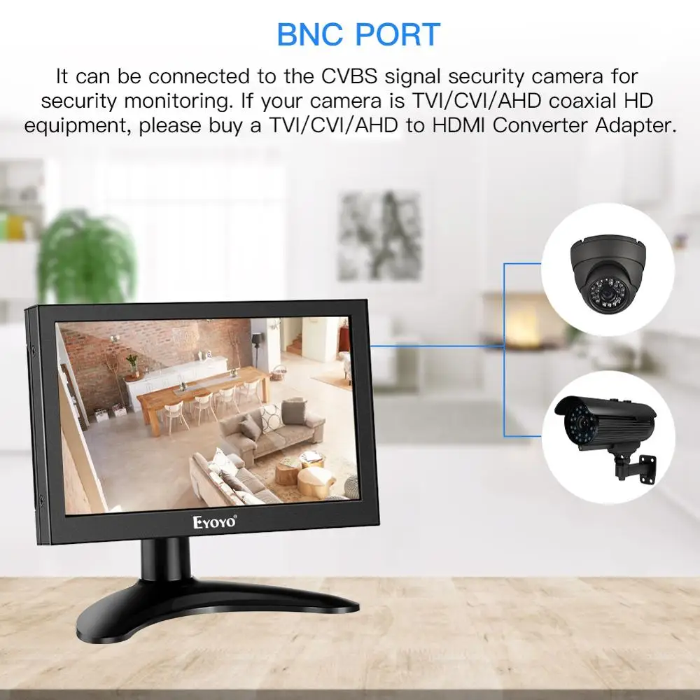 Eyoyo 7 дюймов Портативный 1280x800 ips HDMI ТВ монитор портативный ЖК экран дисплей AV/USB