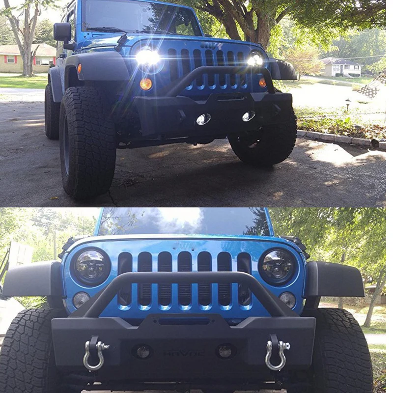 

TNOOG chrome 2x 7 inch round 45w led headlamp + 2x 4 inch 30w led fog light for JEEP Wrangler led headlight kit