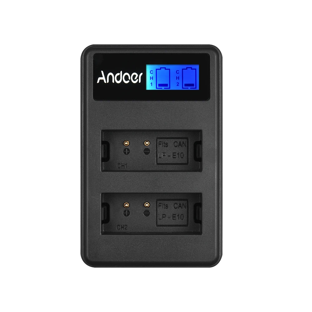 Andoer ЖК-дисплей 2-LPE компактный двухканальный ЖК-Камера зарядное устройство для sony NP-FZ100/Canon LP-E10/LP-E12/LP-E17 батарея для камеры