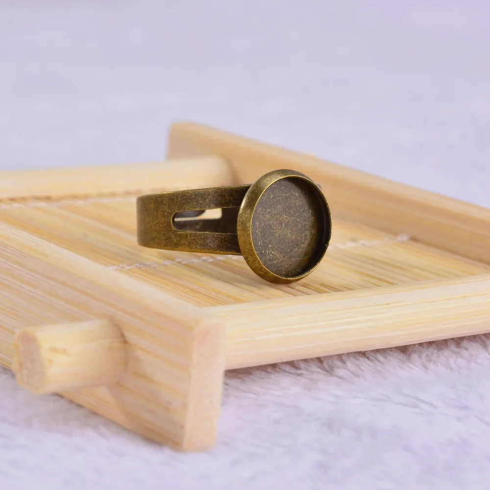 Регулируемая 10 мм круглая рамка Камея стекло кабошон кольцо основа заготовки для