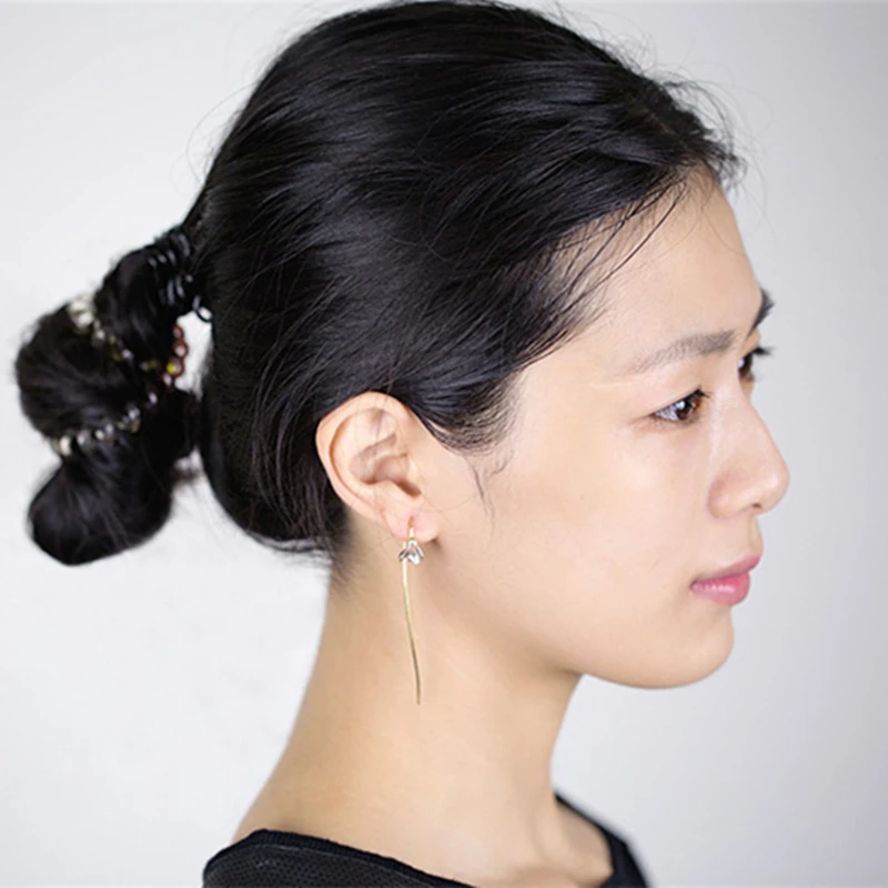 Женские висящие позолоченные 18К сережки ручной работы из стерлингового серебра