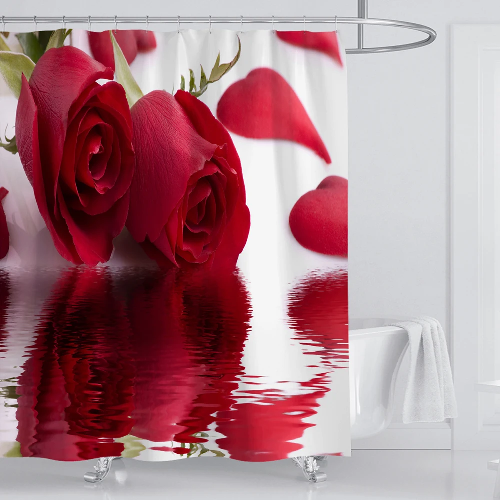 

Netherlands tulip shower curtain pink bathroom decor water rose flower bath curtain shower drop shipping