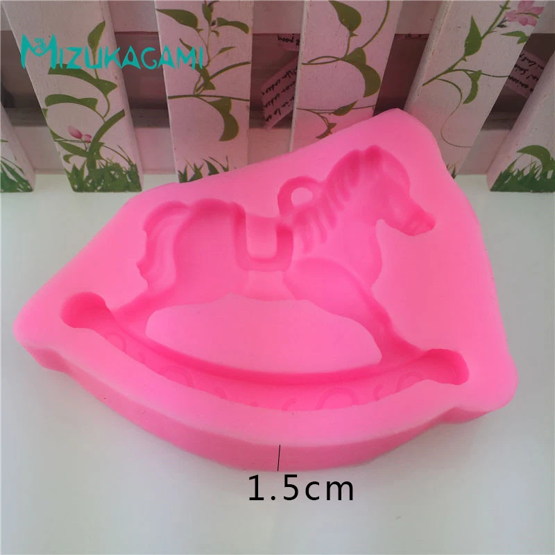 3D Wooden Horse Pendant Chocolate DIY Fondant Cake Decorating Tools Lace Border Silicone Mold Kitchen Baking MJ-00912 | Дом и сад