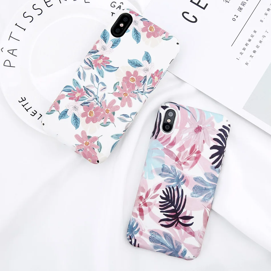 Moskado Жесткий PC чехол для телефона iPhnoe 7 8 6 6s Plus Кактус Цветок Лист Чехол для iPhone X XS Max XR карамельный цвет полное покрытие Капа