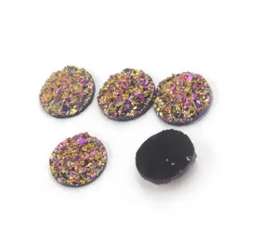 12 Jaymaxi 10 мм AB Цвет Druzy камень смола круглая плоская спина, кабошон для DIY украшения ювелирных изделий на заказ многоцветный 100 шт./лот - Цвет: 12