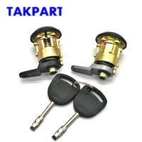 takpart 1 set front door lock barrel keys set for ford for fiesta 1995 2002 ka 1996 2008 courier escort 1995 2001
