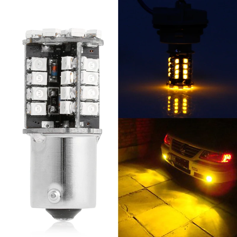 12В DC 1156 3528 44 SMD Светодиодная лампа Canbus Error Free Янтарный Новый | Автомобили и