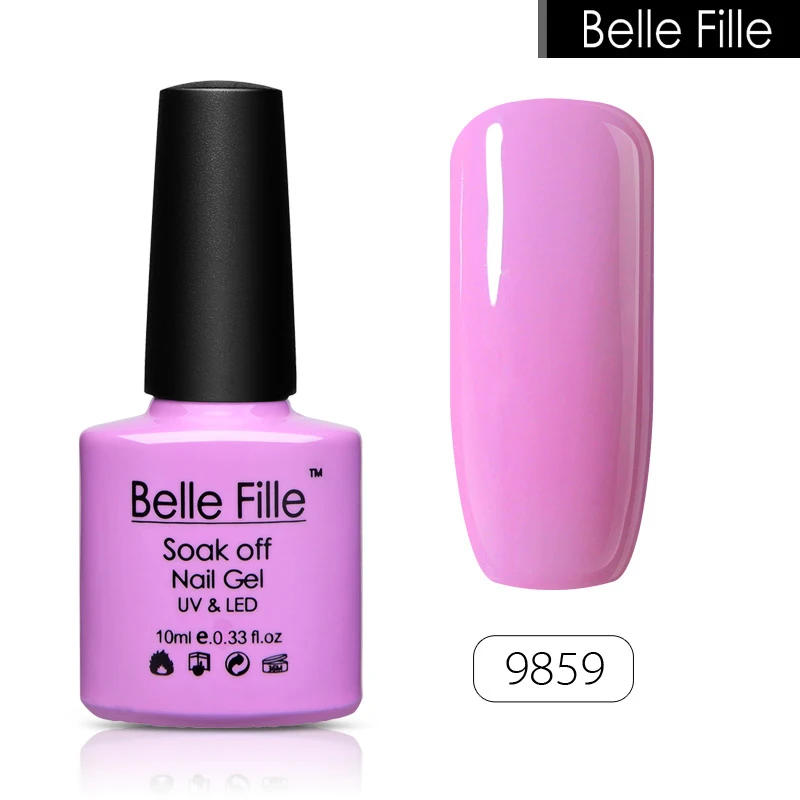 Belle FILLE 10 шт. ногтем УФ гель Лаки для ногтей конфеты Маникюр Французский uv led soak off