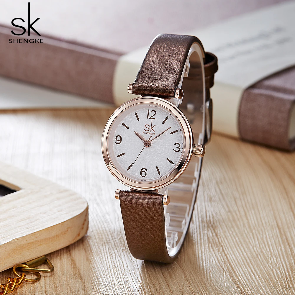 Часы Shengke SK женские наручные брендовые Роскошные Кварцевые классические
