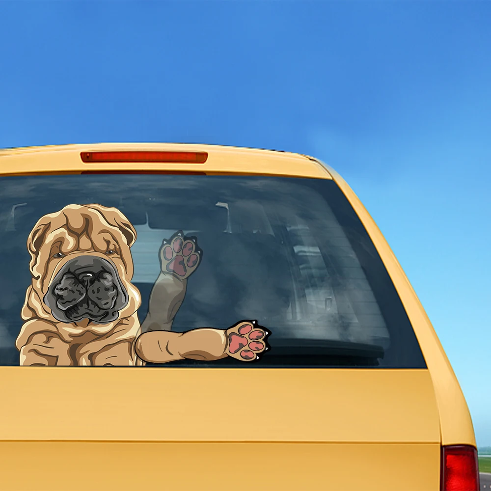A Shar Pei собака Съемный автомобиль Стайлинг размахивание стеклоочистителя стикер и наклейки ПВХ на заднее стекло лобовое стекло наклейка s Авто декоры аксессуары