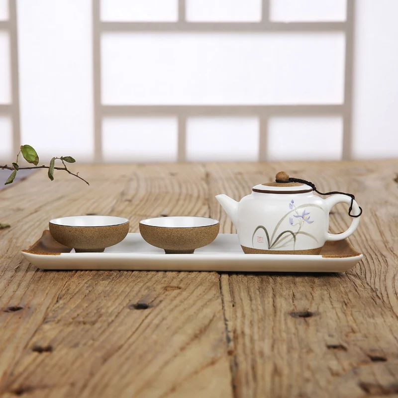 220 мл Цзиндэчжэнь ручная роспись корень лотоса/орхидея керамические чайные