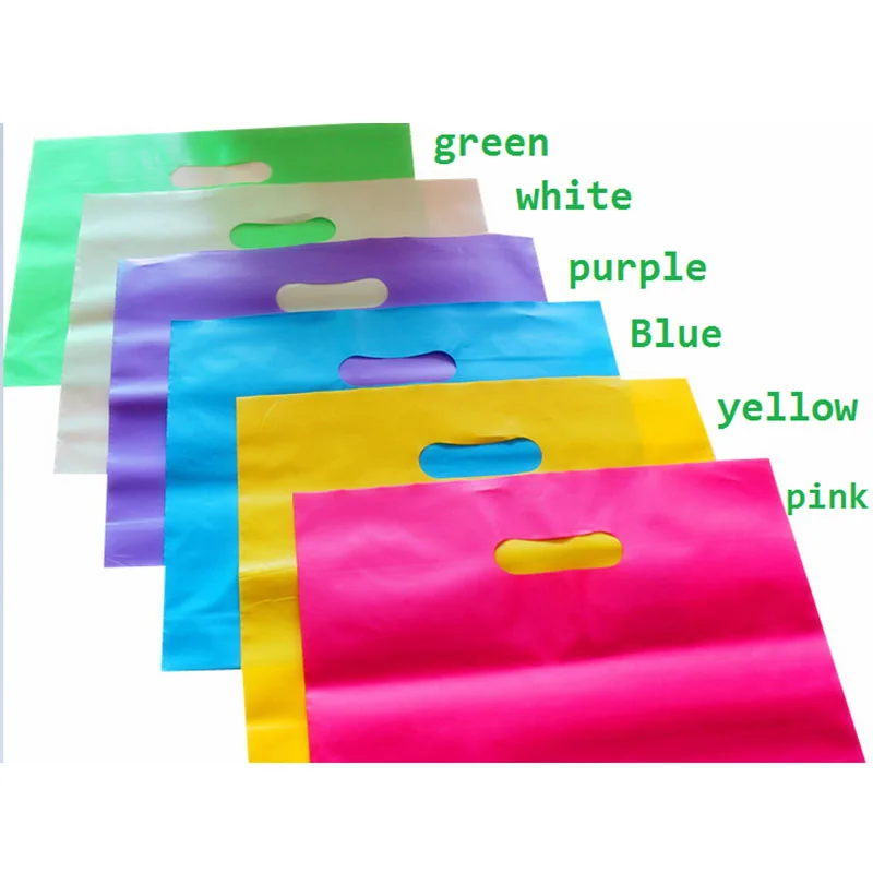 

100 шт маленький большой пластиковый пакет Фиолетовый Красный ювелирный бутик Подарочная сумка с ручкой пластиковая хозяйственная сумка и п...