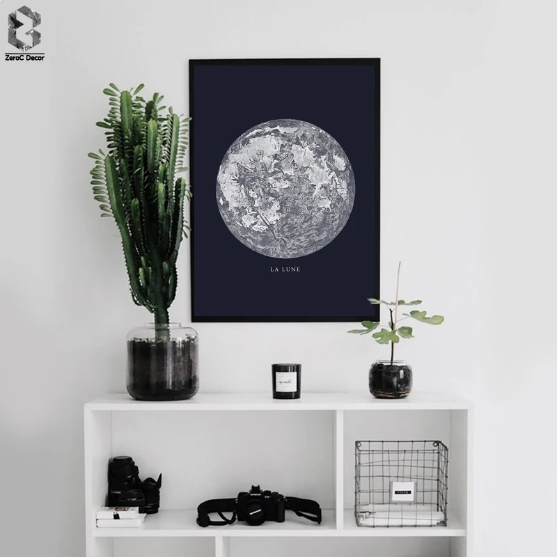 Скандинавское украшение Луна настенная живопись холст постер и печать La Lune