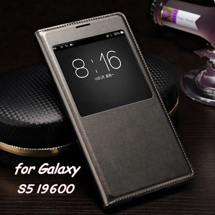 Тонкий кожаный чехол с откидывающейся крышкой для Samsung Galaxy S5 S 5 i9600, умные Чехлы для телефона с функцией сна и просыпаться, чехлы для S5 с водонепроницаемым чипом