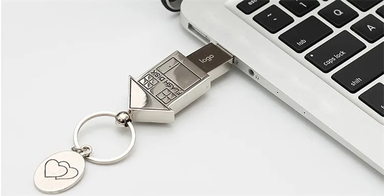 Высокое Качество Пользовательский логотип USB 3 0 симпатичный металлический дом