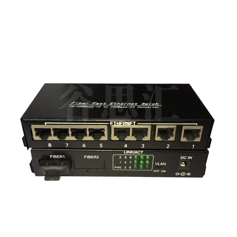 1F8E волоконно-Быстрый ethernet POE коммутатор 1 одномодовый двухволоконный оптический