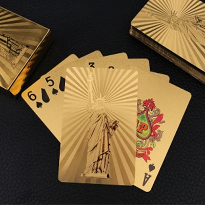 g Золотой, из ПВХ игральные карты Золотые пластиковые покерные карты Poker пластиковые o Cartas de Poquer - Цвет: g