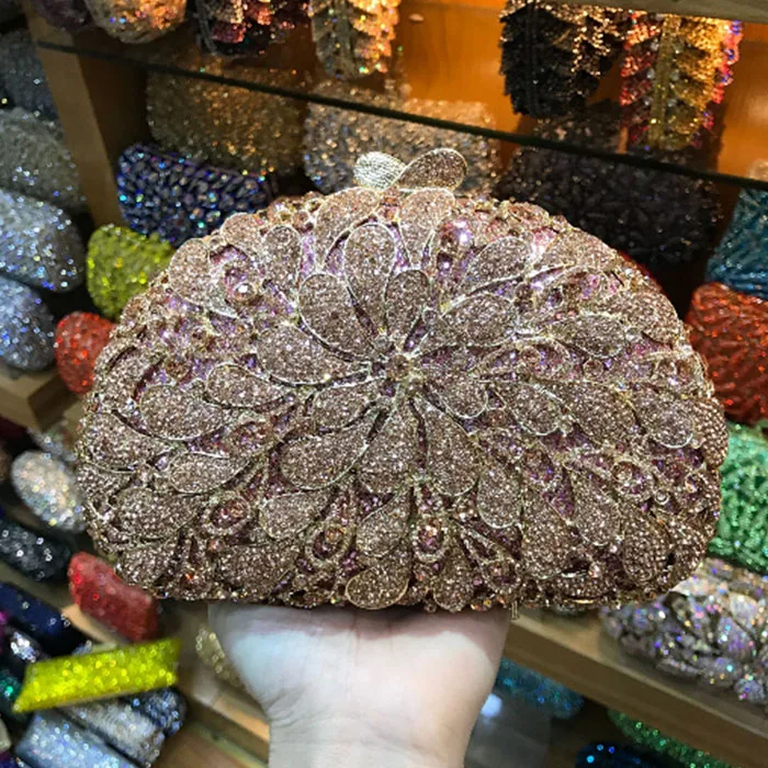 Модные женские вечерние сумки Minaudiere Красного/цвета шампанского/серебряного