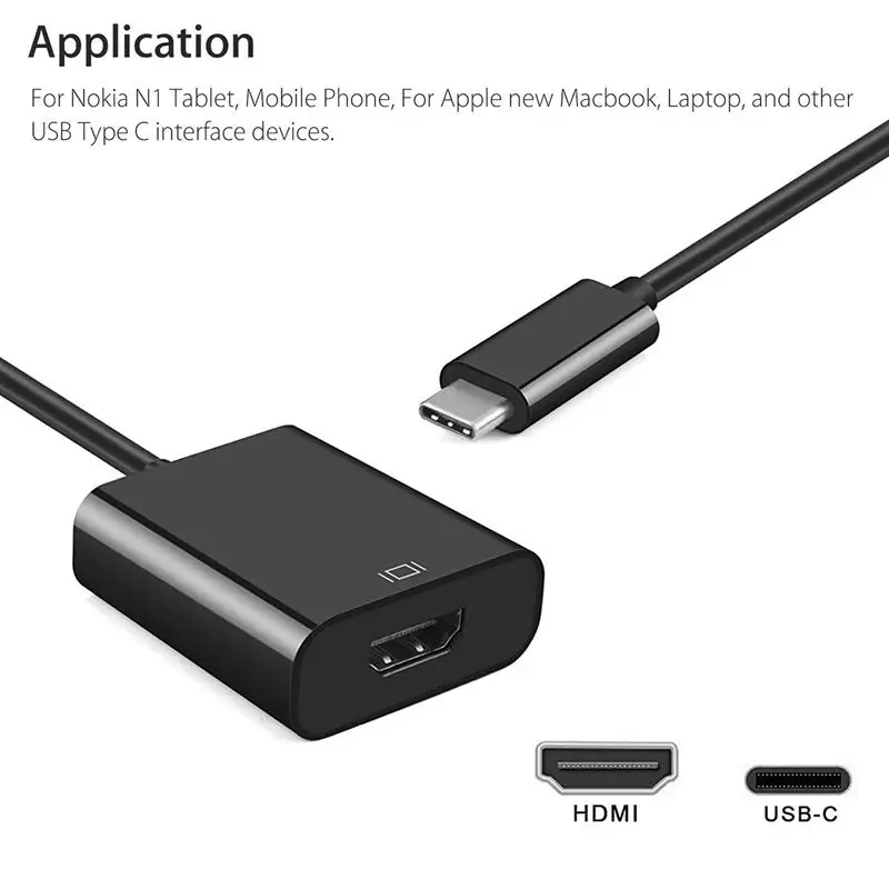 Кабель адаптер USB 3 1 Type C HDMI для ноутбука Macbook PC 4K HDTV|Кабели HDMI| |